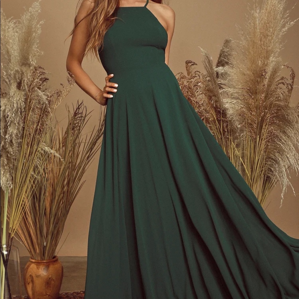 Dark green bridesmaid dress